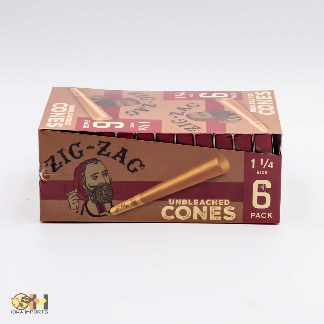 Zig-Zag Unbleached 1 1/4 6pk Cones