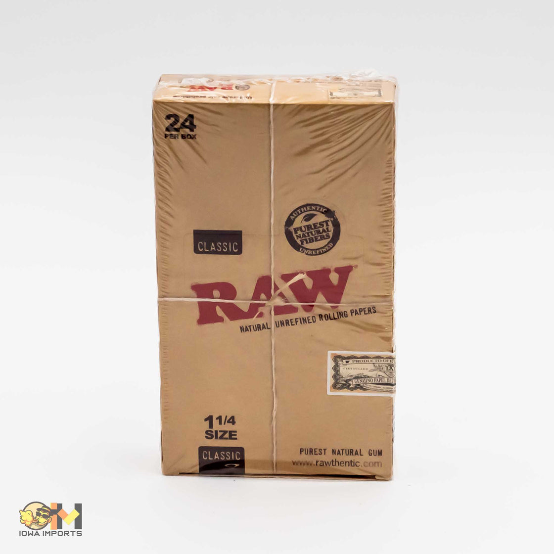 RAW 645 NATURAL UNREFINED 1 1/4 BX/24