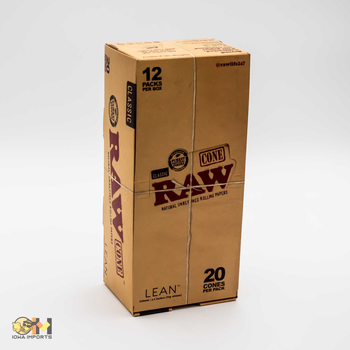 RAW CLASSIC LEAN 110mm/40mm CONES 20PK 12/DISPLAY