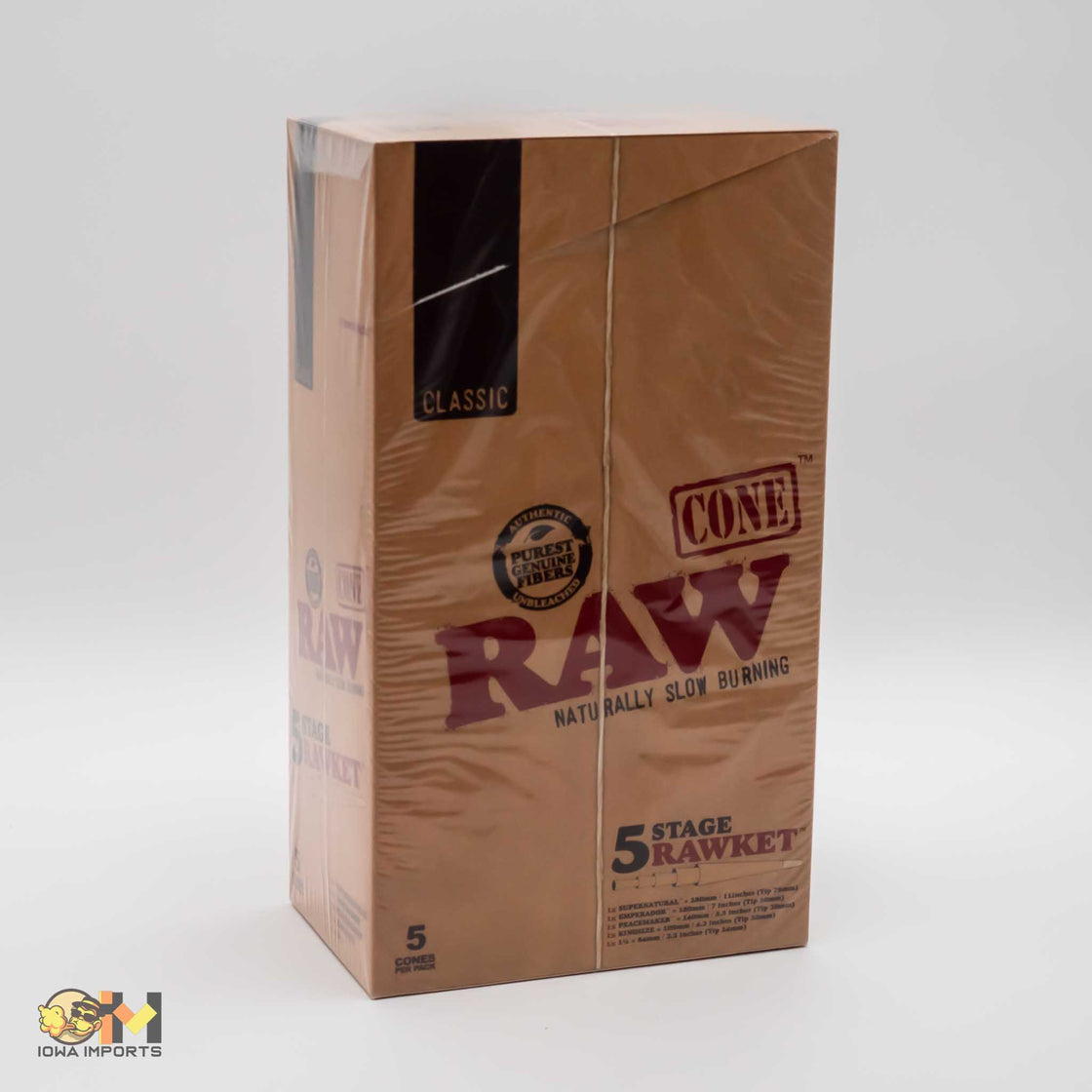 RAW CLASSIC PRE-ROLL CONE - 5 IN 1 RAWKET - 15 PK