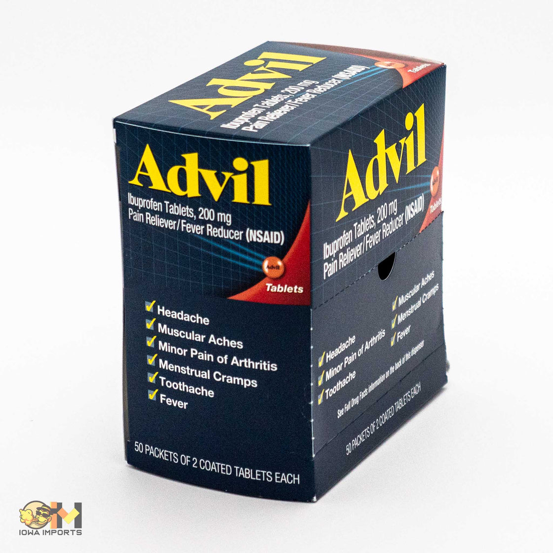 Advil 200mg 50ct 2 coated tablets