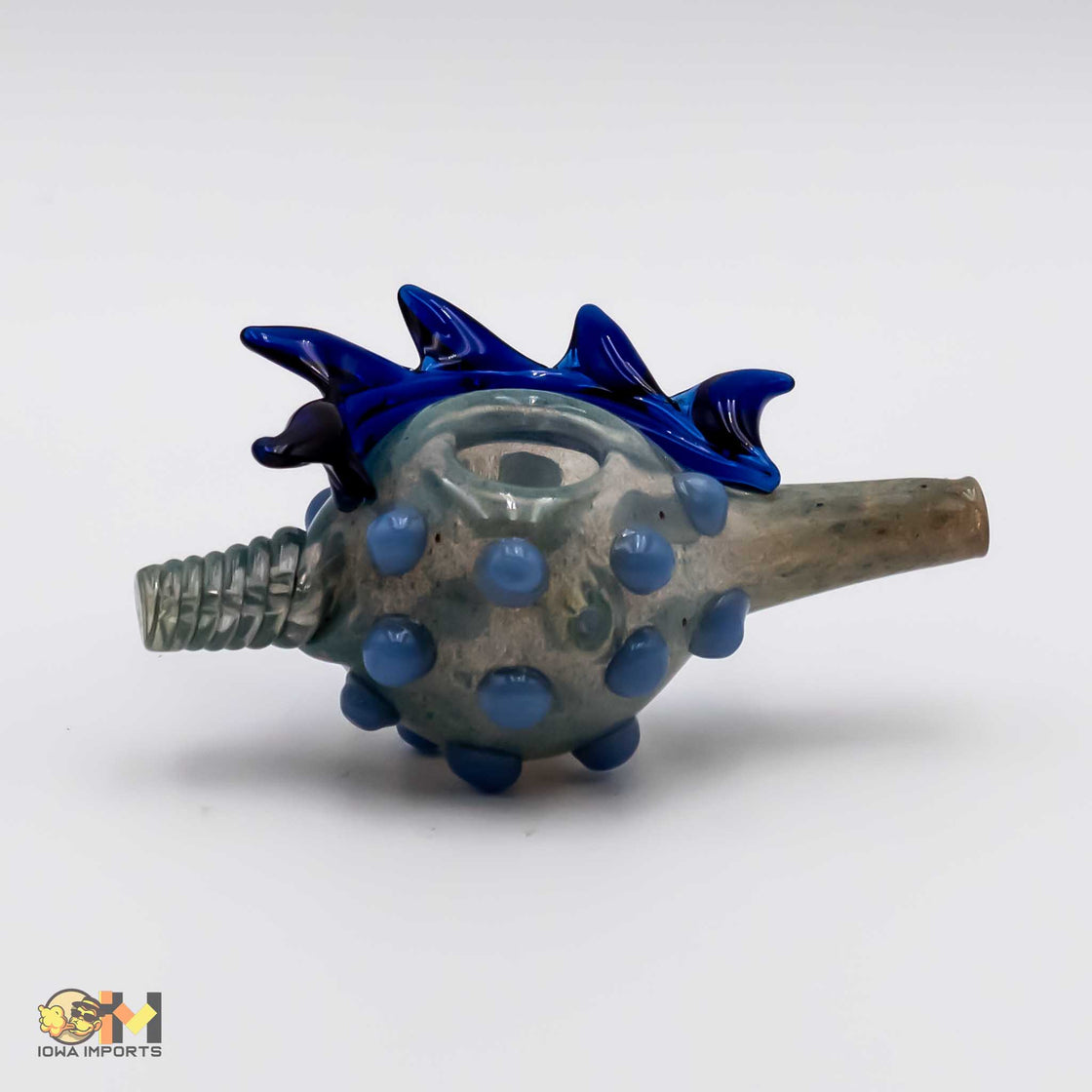 Couch Shell W/Spikes Glass Hand Pipe