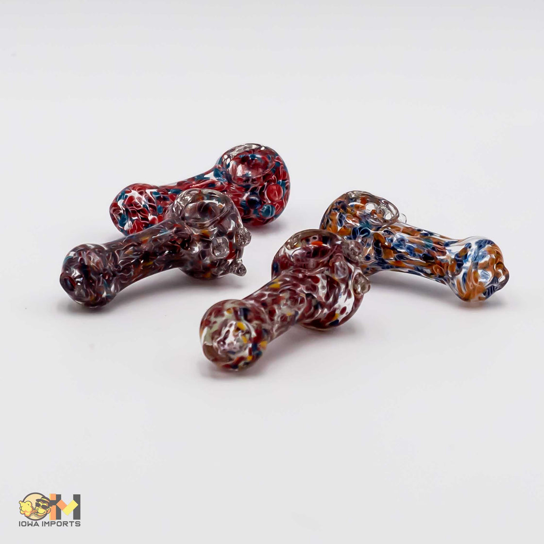 2.5" Printed Glass Hand Pipe 4 ct