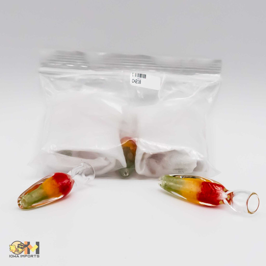3" GLASS RASTA COLOR STRAIGHT PIPE 5CT/pk