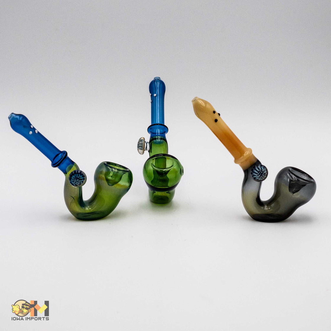 6.5" Sherlock multicolor w/dot Glass Hand pipe