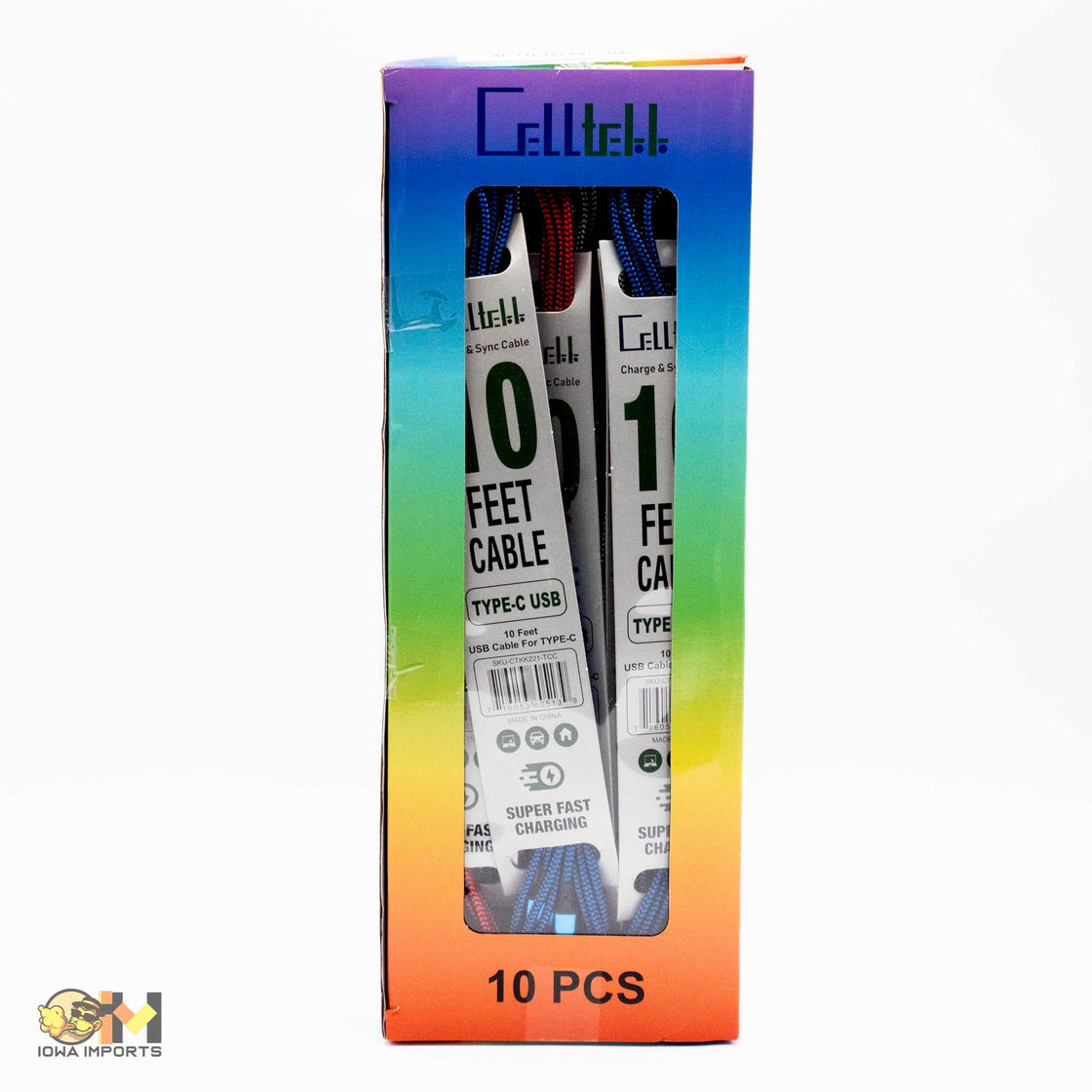 CELLTEKK REFILL 10FT TYPE-C CABLE  10CT