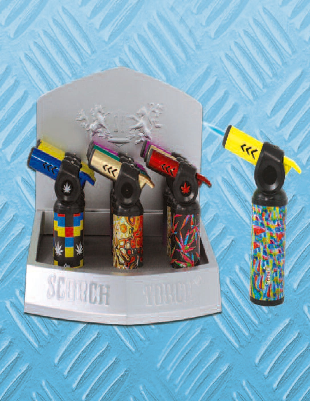 61784-1/Scorch Torch/Smooth press 45 degree w/assorted leaf designs/9ct