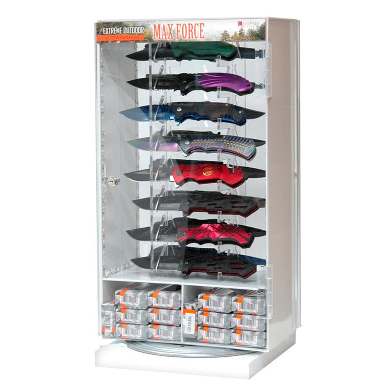 TWO SIDE TURNTABLE KNIFE DISPLAY LED 32PC