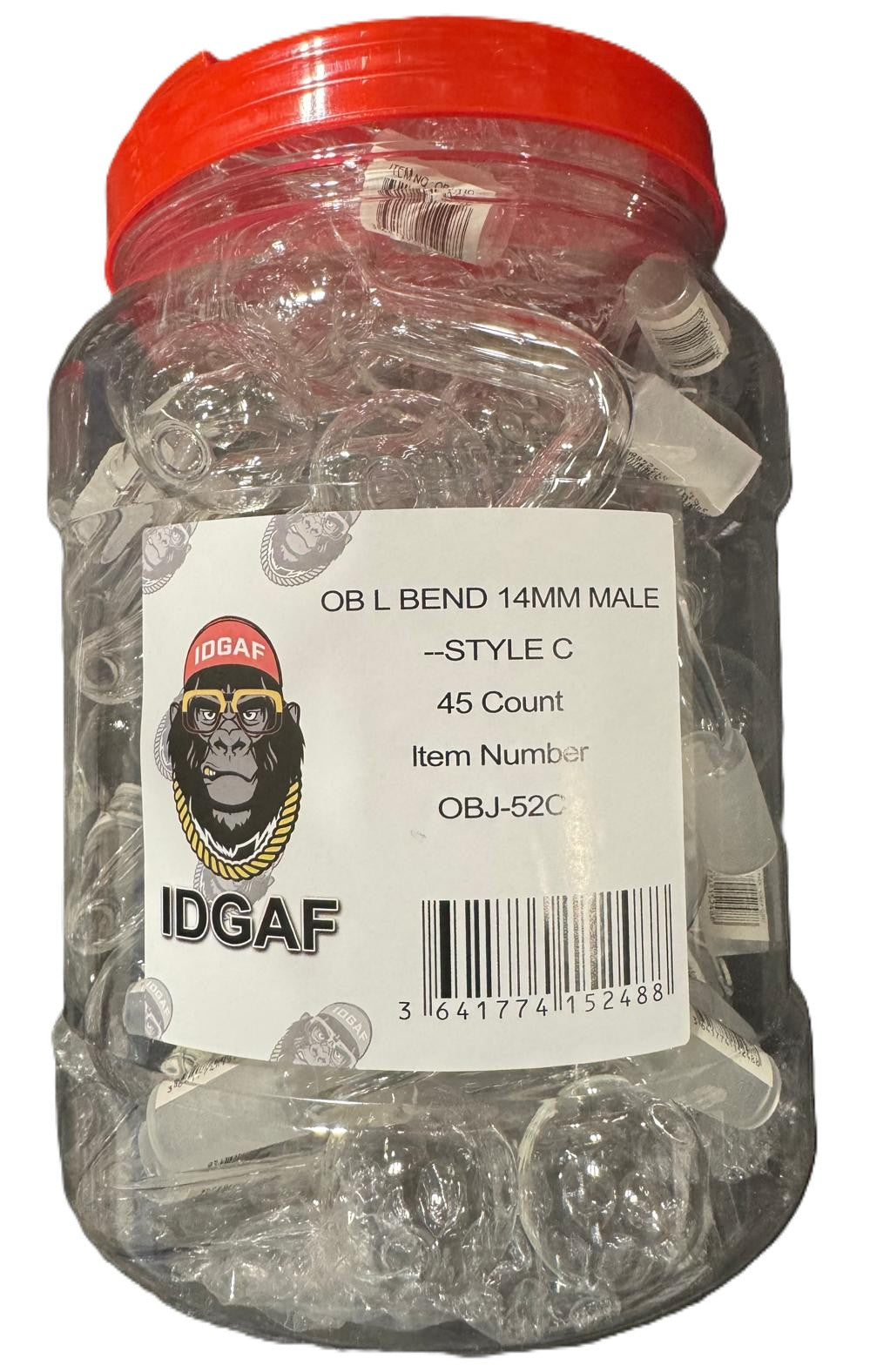 OBJ52C- OB L Bend 14mm Male 45ct/Jar