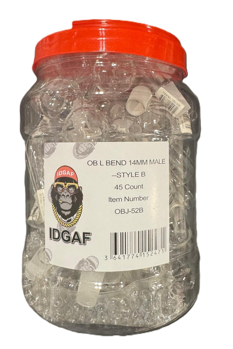 OBJ52B- OB L Bend 14mm Male 45ct/Jar