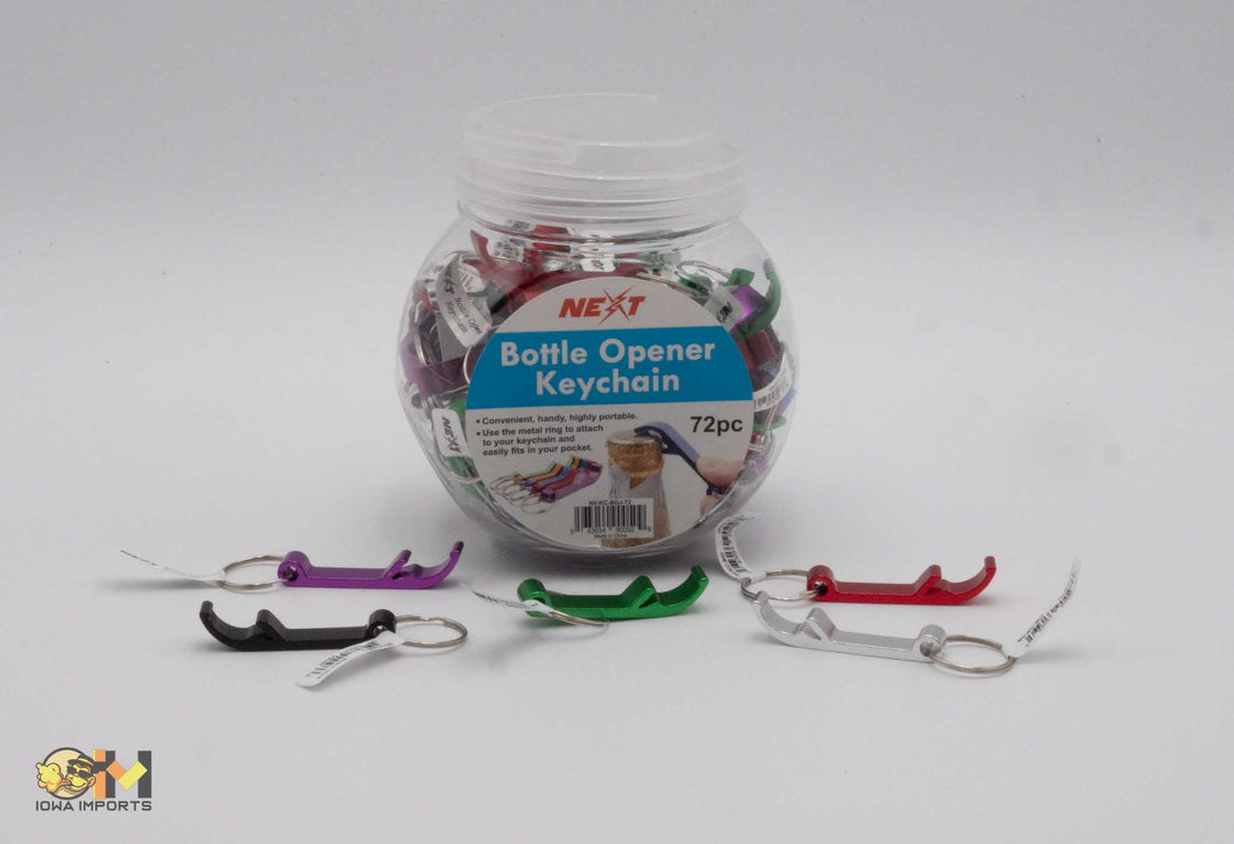 BOTTLE OPENER KEY CHAIN IN A JAR 72CT