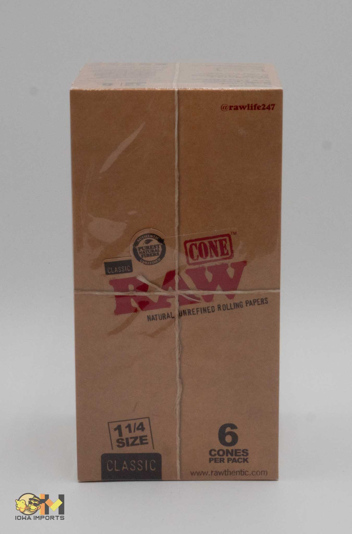 RAW UNREFINED PRE-ROLL CONE 1 1/4 32/6PK