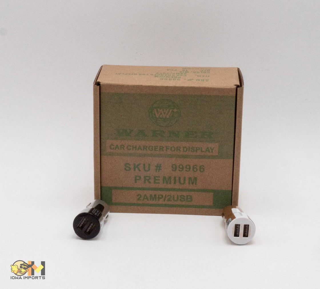 99966 Warner Car Chargers- Metallic Finish - Mix Color 12ct