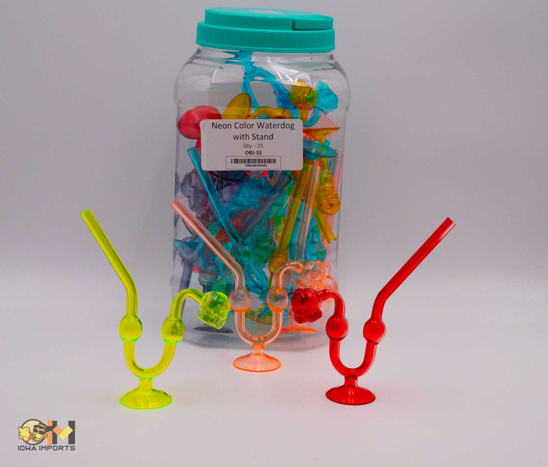 Neon Colored Water Dog W/Stand 25ct OBJ 33