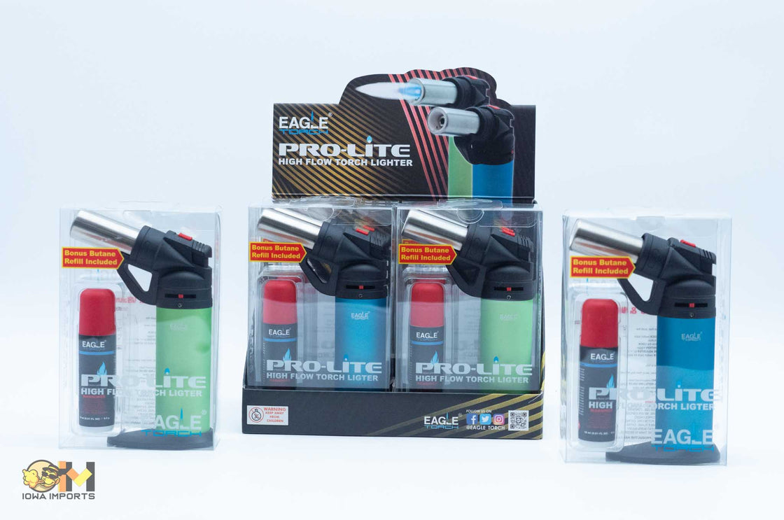 PT171PL- Eagle Torch Pro-Lite Hi-flow Torch +Butane, 6ct