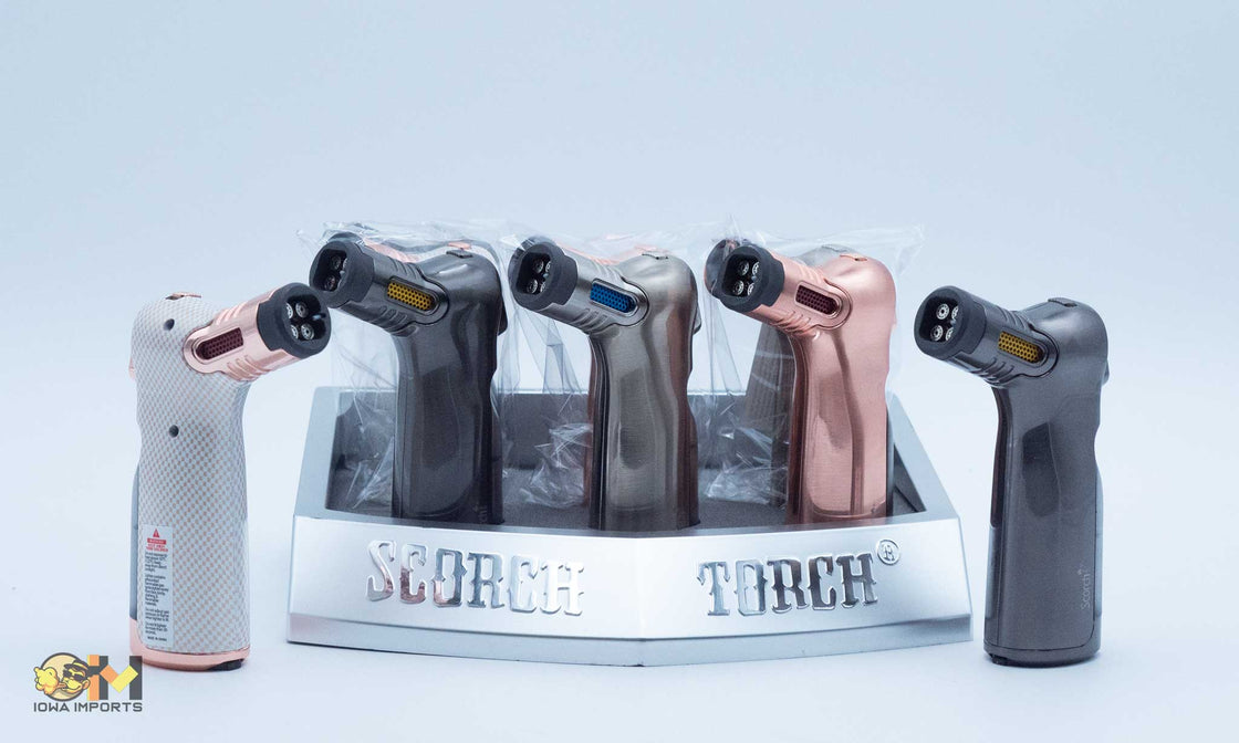 61754-4T/Scorch Torch/4 Torch Turbo/cigar punch/ asst design, 9ct