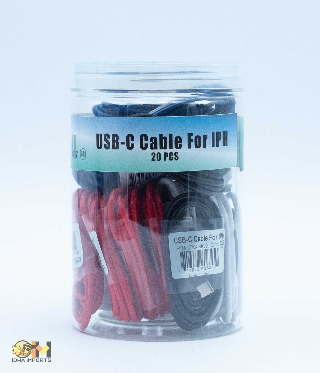 Cell-Tek USB Cable I-Phone 3.5ft in Jar 20ct