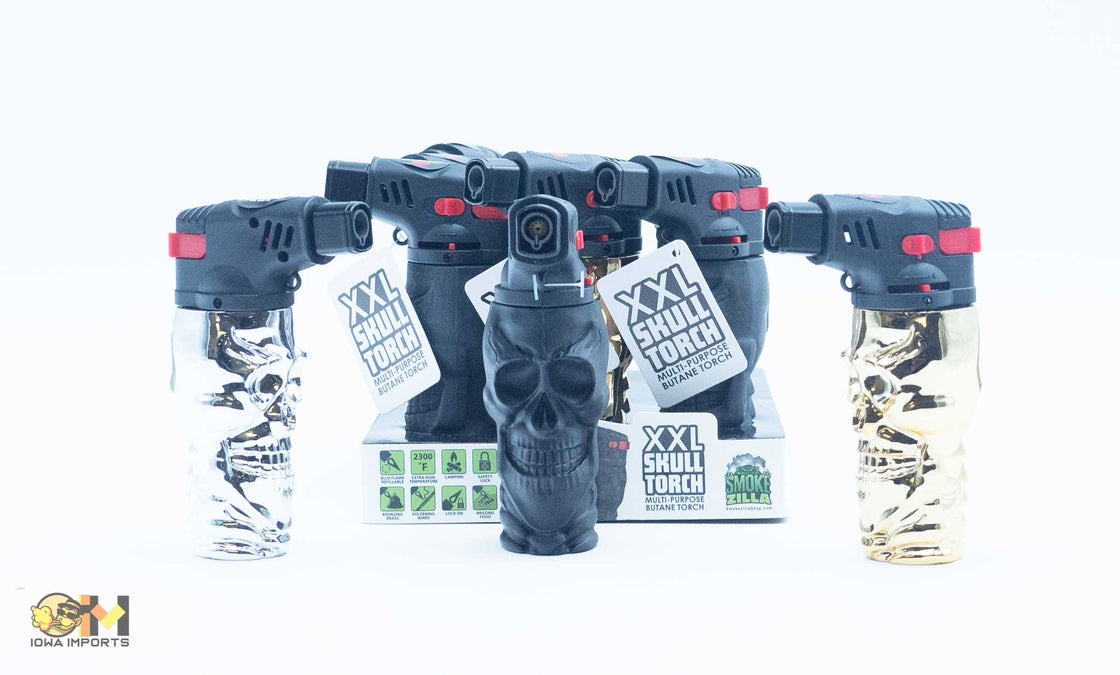 41422/METALLIC SUGAR 3D SKULL XXL TORCH- 9CT