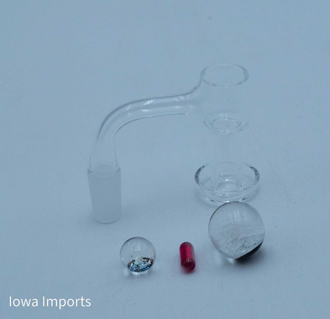 Turp Slurper Banger Combo 14mm Dicro Carb Cap, Ball & Ruby Cap- GL13