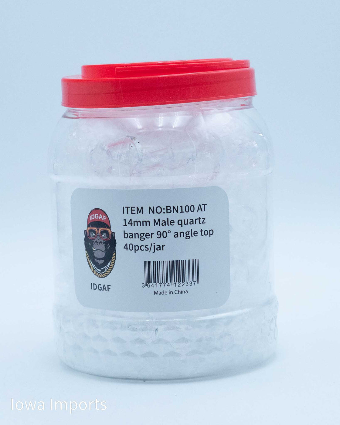 BN100 AT 14mm Male Quartz Banger 90 deg Angle Top 40pcs/Jar