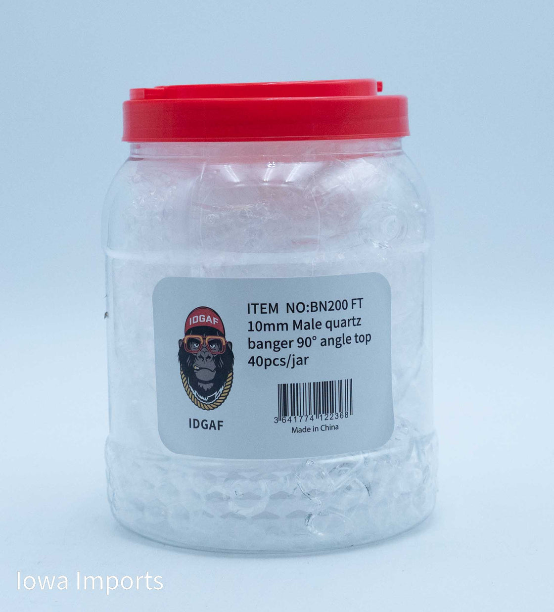 BN200 FT 10mm Male Quartz Bangers 90 deg angle top 40pcs/jar