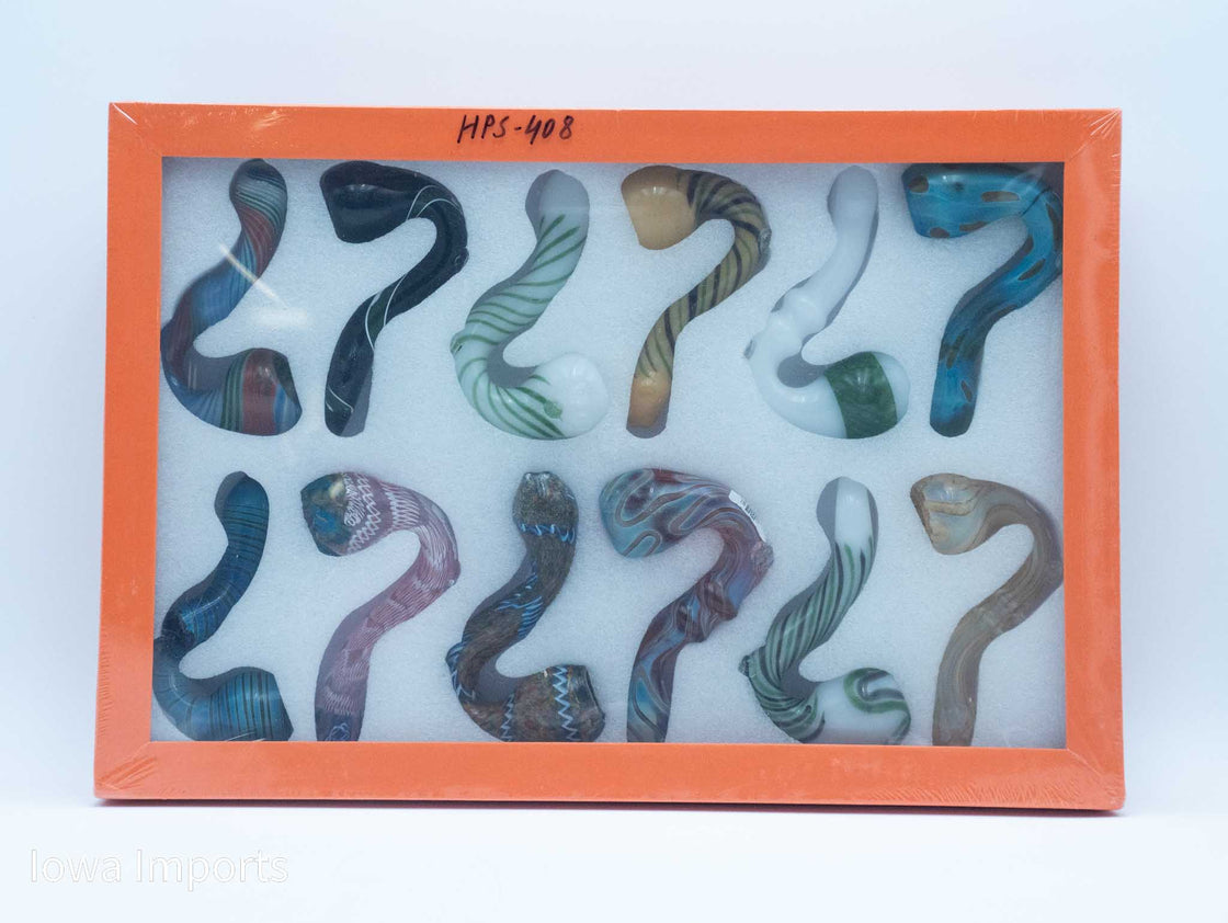 4" Premium Sherlock Hand Pipe 12ct/ Display HPS 408