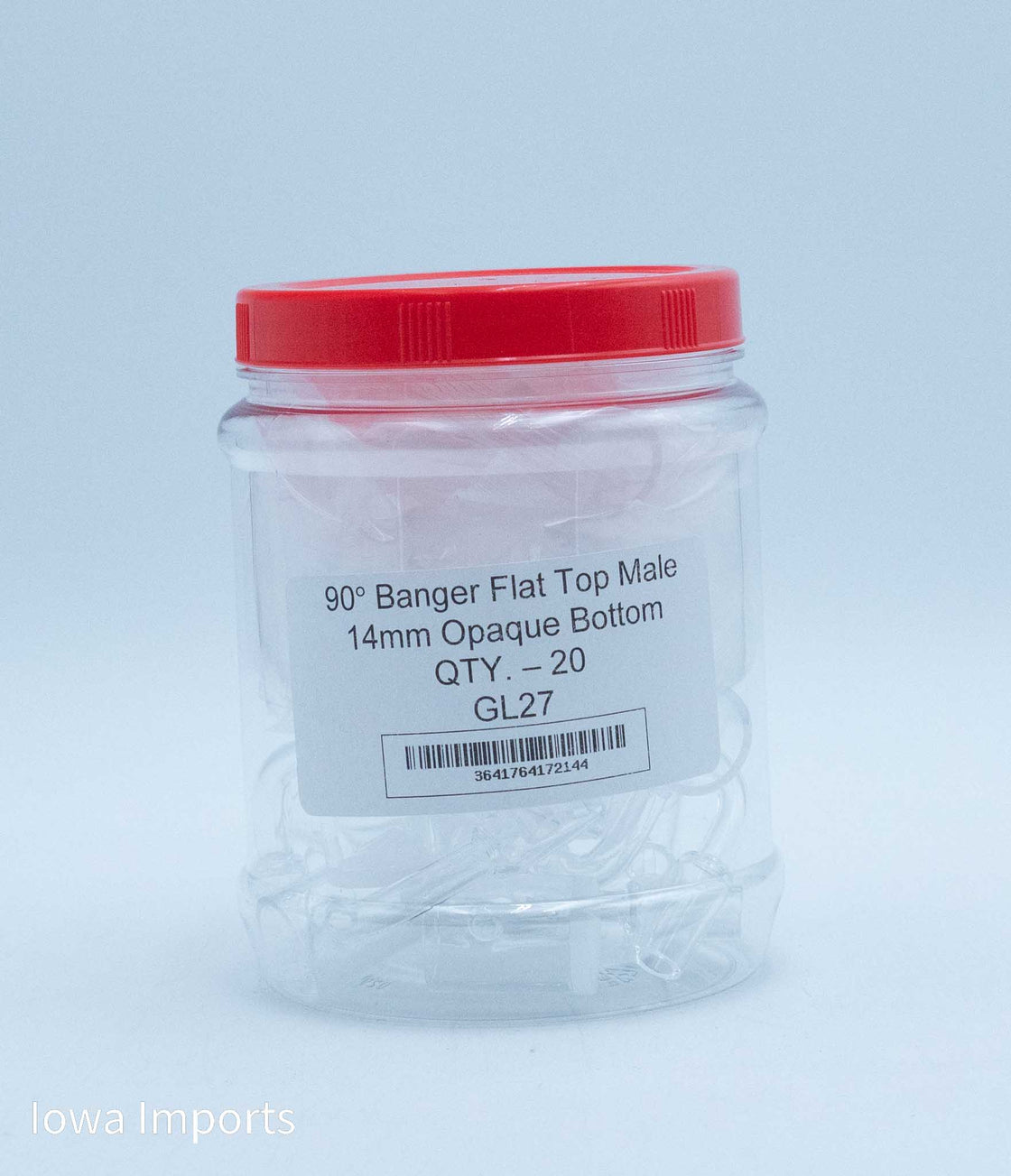 90 Deg Banger Flat Top Male 14mm Opaque Bottom 20pcs/jar- GL27