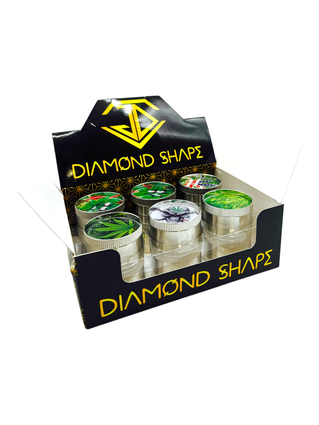 Diamond Shape 3PC Grinders, 12set/Display