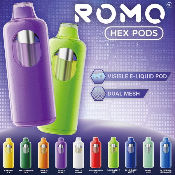 ROMO HEX Disposable Pods 5% 50K 5CT / BOX