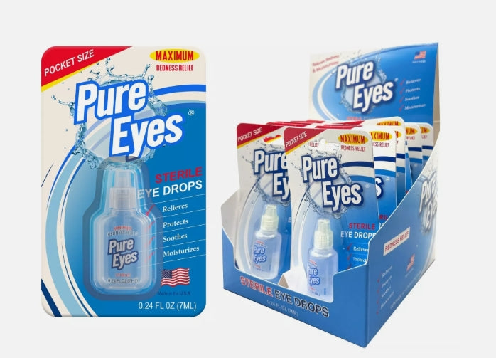 Pure Eyes Redness Relieve Eye Drops 12 Pack (Travel Size)