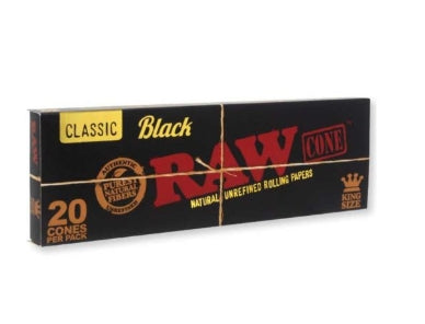 RAW BLACK CLASSIC CONE KING SIZE SINGLE 20 CONES PER PACK