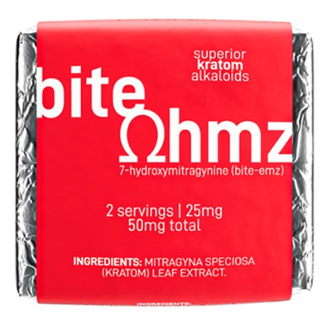 EAT OHMZ BITE BY EXODUS 7-HYDROXY KRATOM 50MG PER SQUARE CHOCOLATE 30CT/ BOX