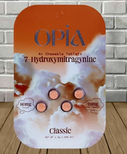OPIA 7-HYDROXYMITRAGYNINE KRATOM EXTRACT 20MG PER TABLET 4PK 10CT/ BOX