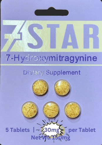 7 STAR 7-HYDROXYMITRAGYNINE 30MG PER TABLET 5PK 12CT/ BOX