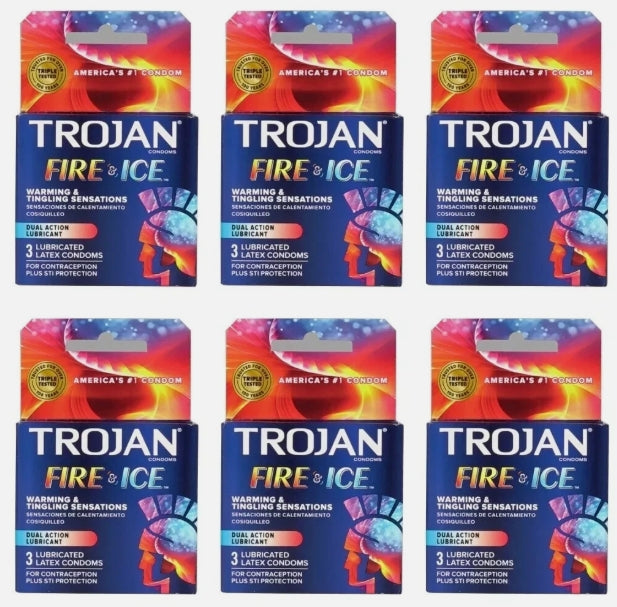 Trojan Condom Fire & Ice 6ct