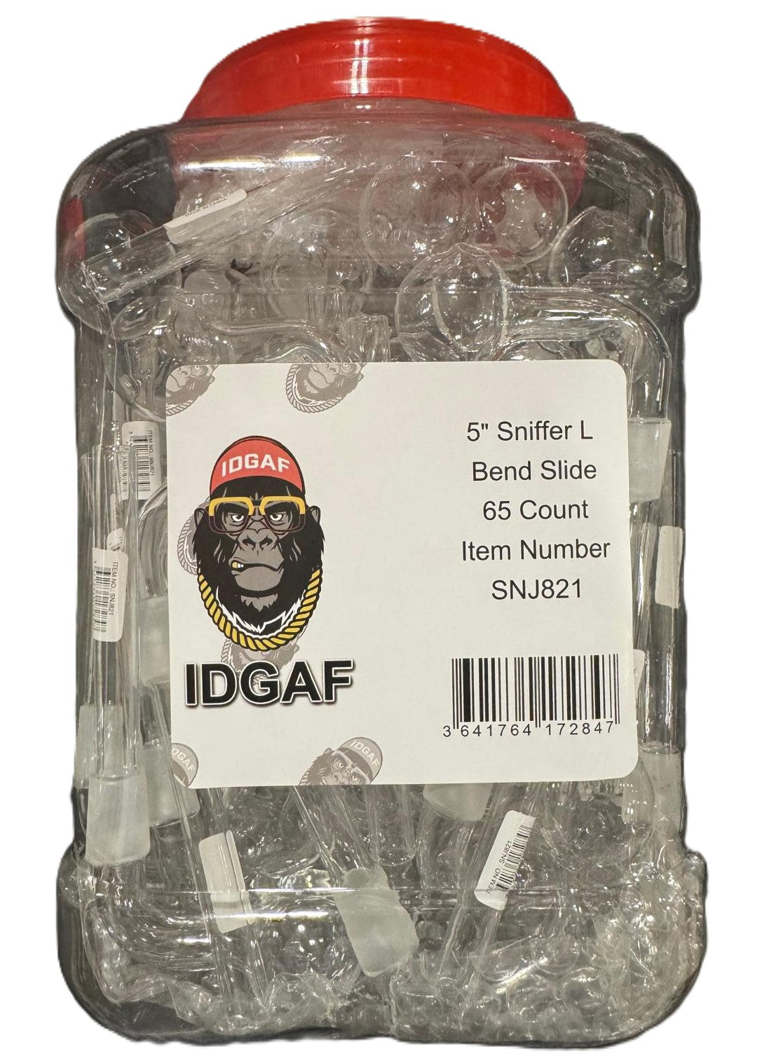 SNJ821- 5" Sniffer L Bend Slide 65ct/Jar