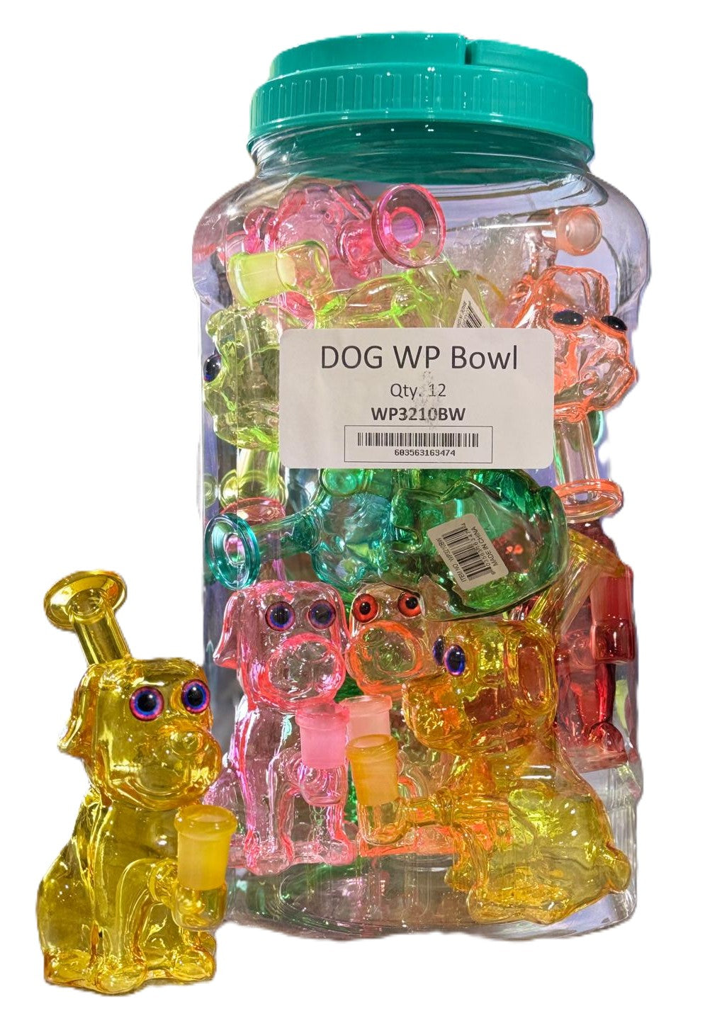 WP3210BW-Dog Design WP with Bowl 12ct/Jar