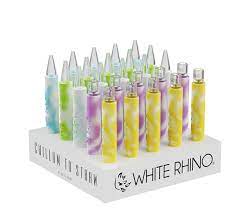 White Rhino Dry Herb/Concentrate - White Rhino Flip Chillum To Straw - Assorted - Glow in the dark - 49ct