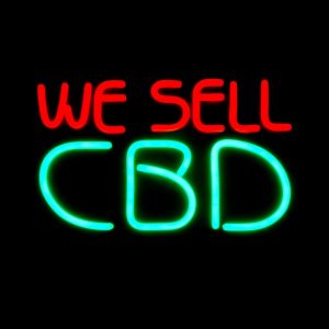 NEON SIGN WITH REMOTE CONTROL, WE SELL CBD, 1 SET, 20 x 12IN