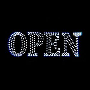 NEON LED SIGN, OPEN, 17.5", 48 X 17.5", 1 SET, 48 x 17.5 IN