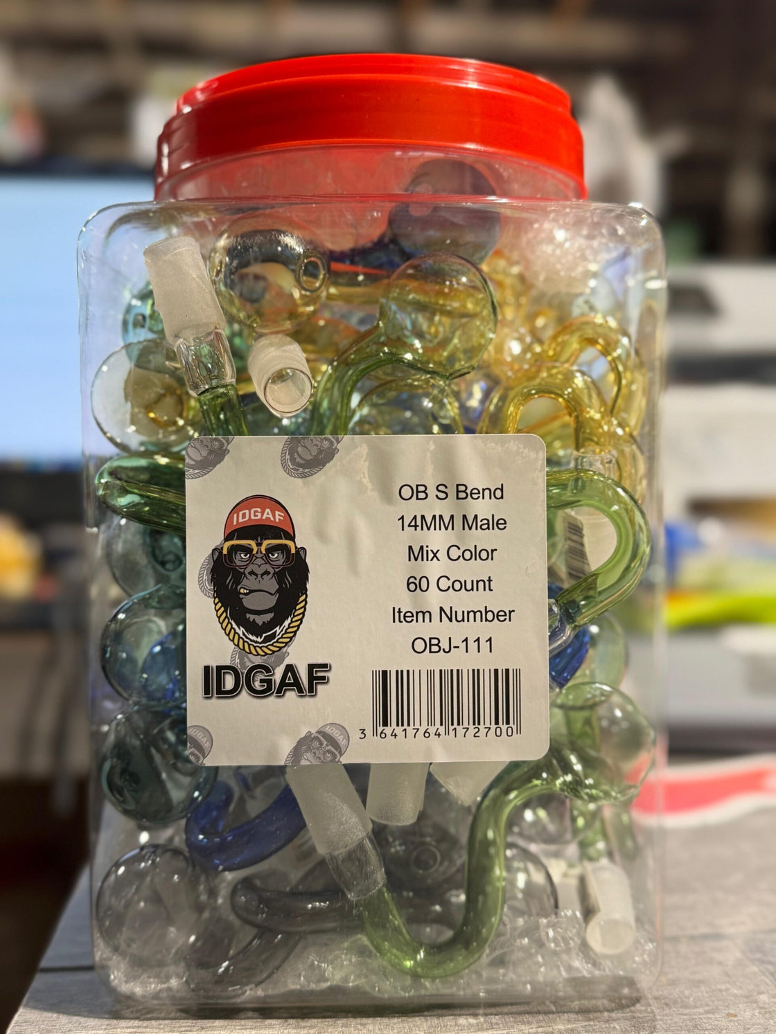 OBJ111- 14mm Mix Color S bend 60ct