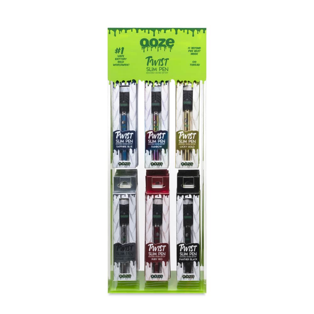 Ooze Slim Twist Vape Pen 48ct Battery Display 510 Thread 320 mAh  - Acrylic Battery Display