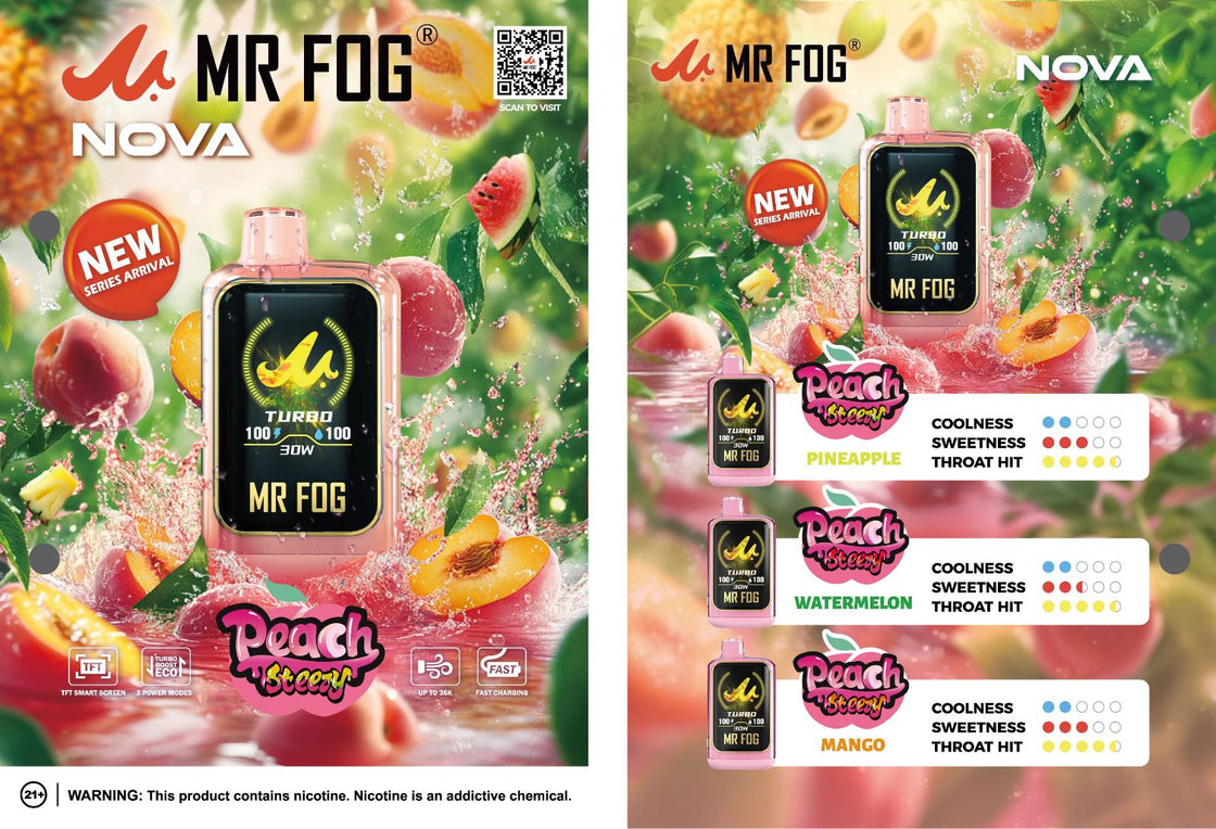 MR FOG NOVA 36K PUFFS 5CT/ BOX ( PEACH STEEZY EDITION )