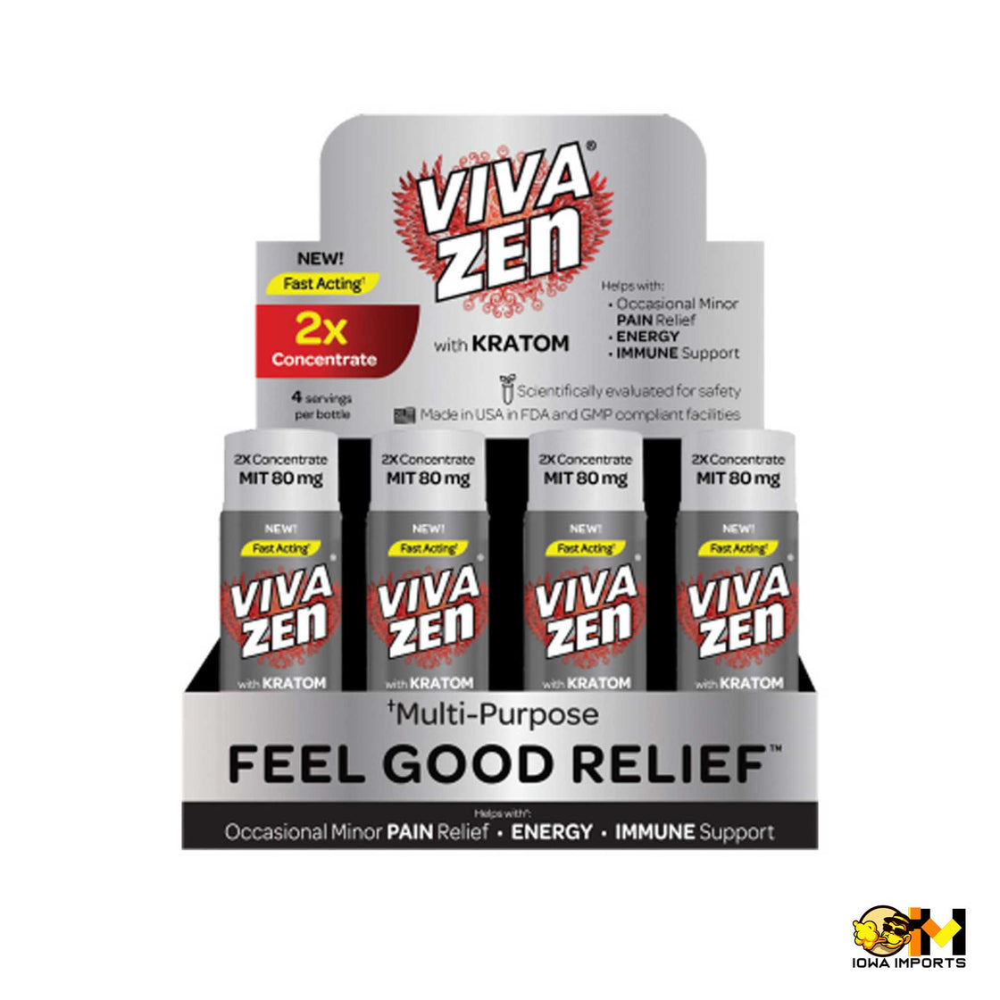 Viva Zen Extra Strength 80Mg Kratom shot 12ct